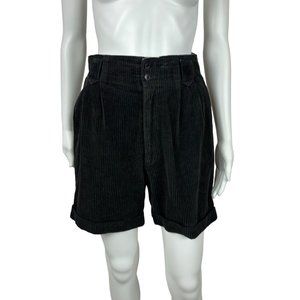 Love Island Black Corduroy Shorts Women's High Waisted Paperbag